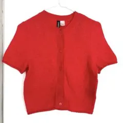 H&M 赤 半袖カーディガン XS