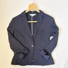 KUMIKYOKU 組曲 ストレッチニットジャケット ネイビー サイズ1 洗える