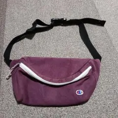 Champion チャンピオン ボディバッグ ウエストポーチ ロゴ刺繍 紫