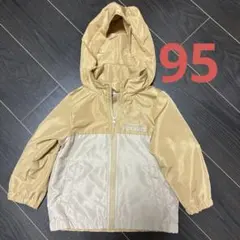 PEANUTS 95サイズ、フード付きジャンパー＊ベージュ、スヌーピー