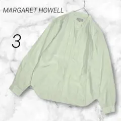 マーガレットハウエル ブラウス バンドカラー タックシャツ コットン MHL