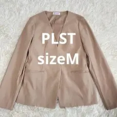 【美品】プラステ 洗える♡リネンブレンドカラーレスジャケット ベージュ M