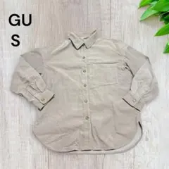 GU ジーユー コーデュロイ 長袖シャツ S ベージュ アウター シンプル