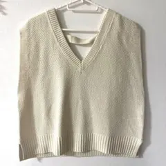 chocol raffine robe オフホワイト Vニットベスト F