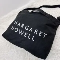 マーガレットハウエル✨MARGARETHOWELLロゴ 2WAYトートバッグ 黒