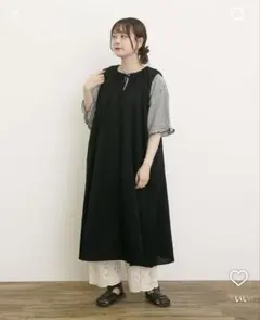 Samansa Mos2 ノースリーブワンピース M 黒