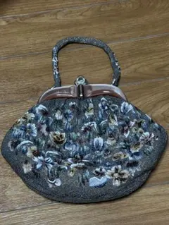 花柄ビーズ刺繍パーティーバッグ