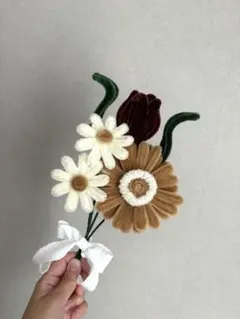 モールフラワー　ミニブーケ　ブラウン　プレゼント　枯れないお花