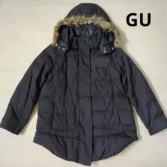GU ファー フード ダウンジャケット M ブラック 黒 ユニクロ UNIQLOのサムネイル