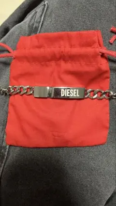 DIESEL シルバー チェーンブレスレット 21cm 箱付き