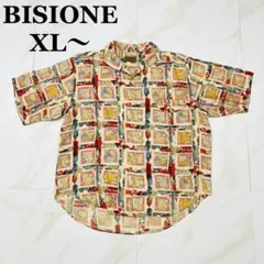 インゲボルグ 総柄シャツ 半袖 ブラウス 帆船柄 ヴィンテージ 白