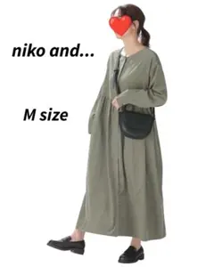 ニコアンド「M」コットンリヨセルコール切り替えワンビース シャツワンビース