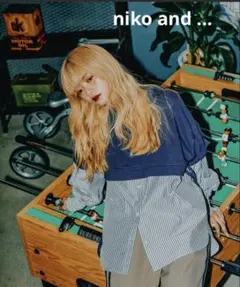 niko and ... 裏毛レイヤードシャツ ドッキング長袖