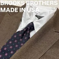 USA製BROOKS BROTHERS 小紋柄ドット柄シルクネクタイ　ネイビー