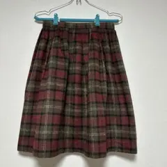 美品 grove スカート チェック グローブ 膝丈