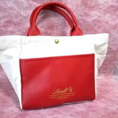 Lindt　リンツ　 トートバッグ　 赤 ×クリームのサムネイル
