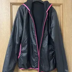 Puma フード付きジャケット ブラック/ピンク　リバーシブル