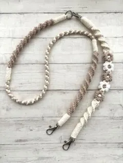 【練習作品】ハンドメイド　マクラメ　3wayスマホショルダー