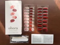 ohoraジェルネイル シールN Crimson Bow 赤 レッド リボン