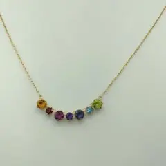 天然石アミュレットブレスレット K18GP ピンクゴールド マルチカラー 