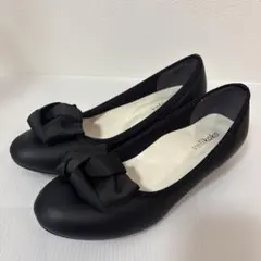 velikoko パンプス 23.5 ワイド ローヒール ブラック 通勤