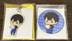 ハイキュー　ねこねこパンアンティーク　アクリルキーホルダー　缶バッジ　影山飛雄
