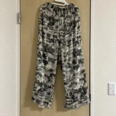 Smansa Mos2Blueタイダイ模様 プリーツ ワイドパンツ