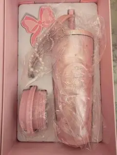 中国スターバックス　ステンレスタンブラー　ラインストーン　バレンタイン　チャーム