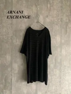 A|X アルマーニ エクスチェンジ Vネック メッシュTシャツ 黒 XL