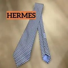 エルメス Hロゴ シルクネクタイ HERMES ネイビー