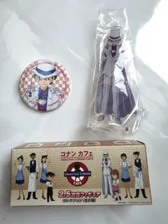 名探偵コナンカフェ 2015 怪盗キッド 缶バッジとアクリルスタンド