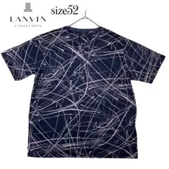 未使用級　LANVIN コレクション　リネン100% 総柄　抽象模様 Tシャツのサムネイル