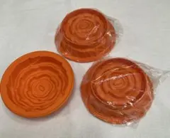 シリコンモールド ケーキ型 バラ オレンジ　ミニ　3個セット