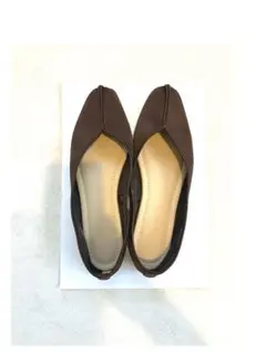 フラットシューズ　チャイナシューズ　ブラウン 24.5 L