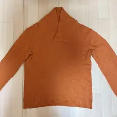 TAKEO KIKUCHI ショールカラー オレンジ ニットセーターのサムネイル
