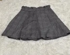 グレー ツイード フレアスカート ミニスカート チェック柄