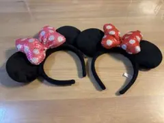 ミニーマウス　カチューシャ 2個セット　赤　ピンク