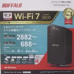 BUFFALO Wi-Fi 7 ルーター WSR3600BE4P-BK