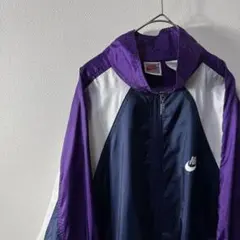 ゆ*様 希少カラー‼️90s NIKE ワンポイント刺繍 ナイロンジャケット L