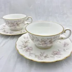Noritake 9957 SELINA 花柄　カップ＆ソーサー　2客セット