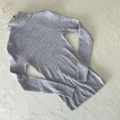 EDI エンリコドマーニ　ニットカットソー　ハイネック　毛100%　グレー