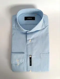 【新品】ONLY 形態安定 イージーケア スリムF スナップB ブルー 首38