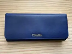 早い者勝ち 美品 PRADA プラダ 二つ折り パスケース チェーン 紺 長