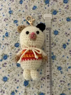 ねこのあみぐるみ キーホルダー ハンドメイド