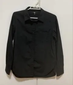 UNIQLO コットン長袖シャツ ブラック Sのサムネイル