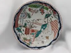 色絵 染錦 鶴に松竹梅文 鉢1点 宝尽くし 波千鳥 盛鉢 菓子鉢 和食器 飾り鉢
