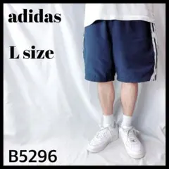 古着 アディダス ハーフパンツ ショートパンツ サイドライン 紺 メンズL～XL