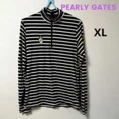 【PEARLY GATES】ブラックー/ホワイトストライプ　サイズXL