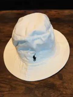 美品 ポロ　ラルフローレン バケハ バケットハット ホワイト
