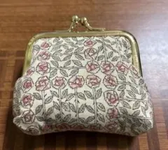 2204 がま口ポーチ ポーチ 財布 ラリーキルト カンタキルト 刺繍